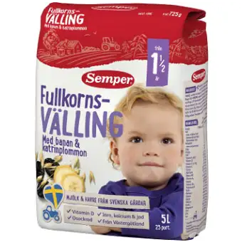 Semper Fullkornsvälling Banan & katrinplommon 1,5 år