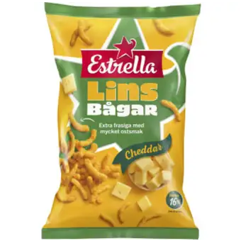 ESTRELLA Linsbågar Cheddar 150g Estrella