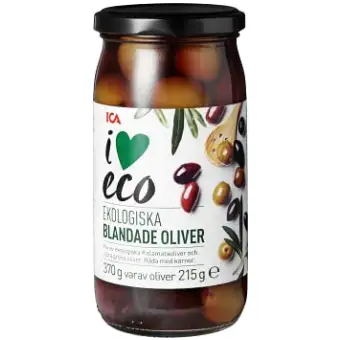 ICA I love eco Oliver Blandade med kärnor Ekologisk 370g