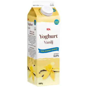 ICA Vaniljyoghurt 2% 1000g