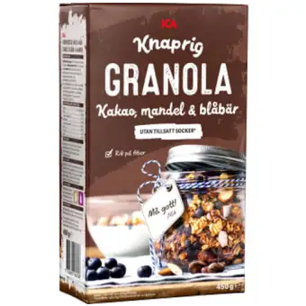 Ica Granola Kakao & Blåbär 450g