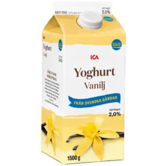 ICA Yoghurt Vanilj Mild 2% 1500g