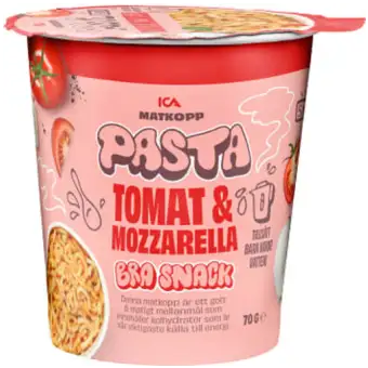 ICA Pasta Cup Tomat och Mozzarella 70g