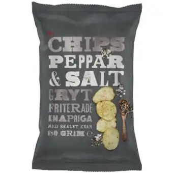 ICA Chips Svartpeppar Salt Grytfriterade 180g