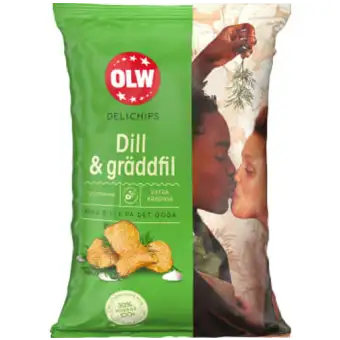 Olw Delichips Dill & gräddfil 150g