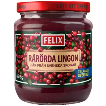 FELIX Sylt Rårörda Lingon 625g Felix