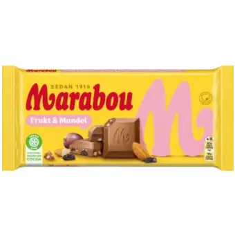 MARABOU Mjölkchoklad Frukt & Mandel 200g Marabou