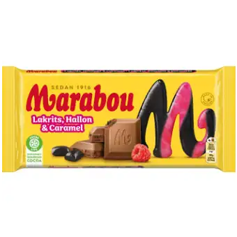 Marabou Chokladkaka Lakrits Hallon & Caramel 185g