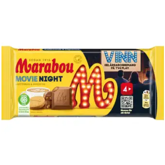 MARABOU Chokladkaka Movie Night Kaffesmak&Digestive LTD 185g